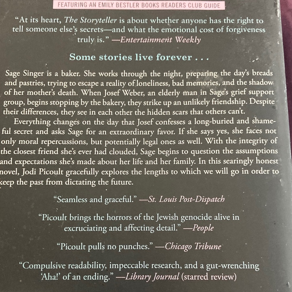 'The Storyteller' Novel - Black Cover - Picture 3 of 4